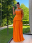 Gorgeous Orange Strapless Pleated A-line Evening Dress, Prom Dress, PD28231232