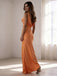 Elegant Orange Cowl Side Slit  Satin Evening Dress, Prom Dress, PD28231234