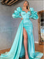 Elegant Long Sleeves Side Slit mermaid Long Prom Dress, PD3637