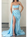 Sexy V-neck Sleeveless Side Slit mermaid Floor Length Prom Dress, PD3640