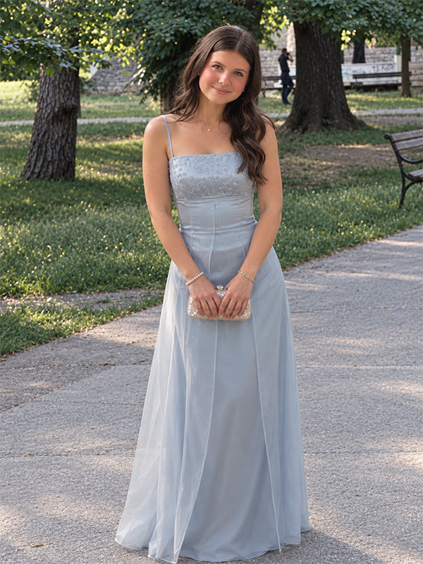 Elegant Pale Blue Square A-line Prom Dress, Evening Dress, PD28231244