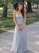Elegant Pale Blue Square A-line Prom Dress, Evening Dress, PD28231244