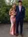 Stylish Peach Pink Spaghetti Strap Backless Long Prom Dress, Evening Dress, PD382168