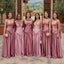 Elegant Mauve Pink Satin A-line Bridesmaid Dress with Lace Appliques, PD2823098