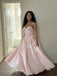 Elegant Pink Floral Lace A-line Satin Evening Dress, Prom Dress, PD28231221