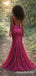 Sparkly Pink Sequins Backless Mermaid Prom Dress, Evening Dress, PD3823014