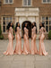 Sexy Pink Long Sleeves Sweetheart Lace Appliques Mermaid Bridesmaid Dress, PD2823095