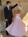 Simple Pink Strapless A-line Satin Evening Dress, Prom Dress, PD28231224