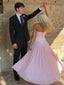 Simple Pink Strapless A-line Satin Evening Dress, Prom Dress, PD28231224