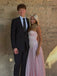 Simple Pink Strapless A-line Satin Evening Dress, Prom Dress, PD28231224