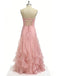 Blush Pink Strapless Ruffle Prom Dress with Layered Organza Skirt, PD3823051