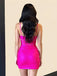 Sparkly Hot Pink Sequins Bodycon Short Homecoming Dress, HC382295
