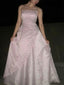 Elegant Pink Lace Appliques Strapless A-line Evening Dress, Prom Dress, PD28231222