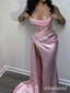 Sexy Pink Strapless Mermaid  Prom Dress with Slit, Evening Dress, PD37710