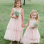 Cute Pink Tiered A-line Tulle Flower Girl Dress with Bow Detailing, FGS192