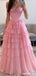 Gorgeous Pink Chiffon Corset A-line Ruffled Tiered Prom Dress, Evening Dress, PD3823046
