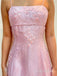 Elegant Pink Floral Backless A-line Prom Dress, Evening Dress, PD3822994
