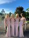 Elgant Pink Chiffon Off the Shoulder Bridesmaid Dress, PD2823093