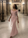 Eleagant Pink Off the Shoulder Bodycon Chiffon Evening Dress, Prom Dress, PD28231215