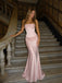 Elegant Pink Lace Appliques Strapless Mermaid Prom Dress, Evening Dress, PD2823088