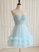 Elegant Pink Lace Beaded A-line Short Homecoming Dress, HC382320