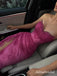 Sexy Hot Pink Lace Aplliques Strapless Mermaid Prom Dress with Slit, Evening Dress, PD2823057