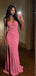 Sparkly Pink Sequins Strapless Maxi Prom Party Dress with Slit, Evening Dress, PD28231216
