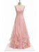Blush Pink Strapless Ruffle Prom Dress with Layered Organza Skirt, PD3823051