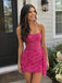 Sparkly Blue Sequins Strapless Ruched Short Homecoming Dress, HC382307
