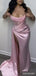 Sexy Pink Strapless Mermaid  Prom Dress with Slit, Evening Dress, PD37710