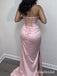 Sexy Pink Strapless Mermaid  Prom Dress with Slit, Evening Dress, PD37710