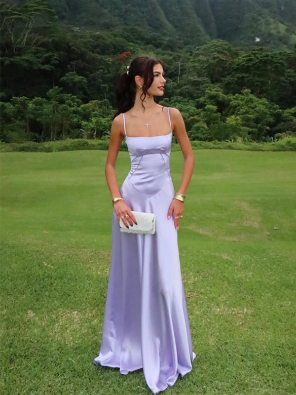 Elegant Light Purple Square A-line Prom Dress, Evening Dress, PD2823092