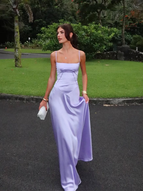 Elegant Light Purple Square A-line Prom Dress, Evening Dress, PD2823092