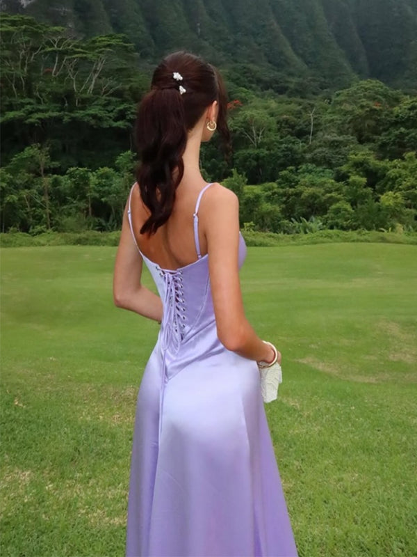 Elegant Light Purple Square A-line Prom Dress, Evening Dress, PD2823092
