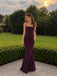 Elegant Purple Square Lace-Up Back Evening Dress, Prom Dress, PD28231275