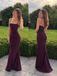 Elegant Purple Square Lace-Up Back Evening Dress, Prom Dress, PD28231275