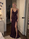 Vintage Purple Floral Sequin Mermaid Prom Dress, Evening Dress, PD28231249