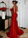 Sparkly Red Sequins Mermaid Prom Dress with Slit, Evening Dress, PD2823052