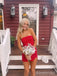 Elegant Red Strapless Short Tight Homecoming Dress, HC382285