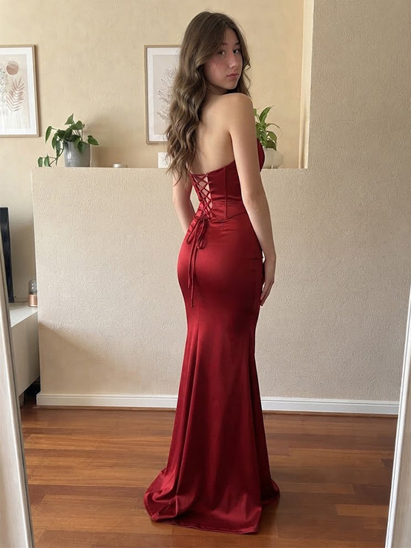 Elegant Green V-neck Halter Corset Prom Dress, Evening Dress, PD2823075
