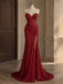 Sparkly Burgundy Sequin Strapless Mermaid Prom Dress, Evening Dress, PD28231284