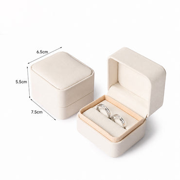Square Leather Ring Box for Wedding and Proposal