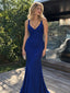 Elegant Royal Blue V-neck Evening Dress, Prom Dress, PD28231256