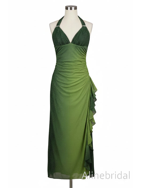 Vintage Green Halter Ruffled Tulle Prom Dress, Evening Dress, PD382299 AlineBridal Vintage Green Halter Ruffled Tulle Prom Dress, Evening Dress, PD382299 AlineBridal