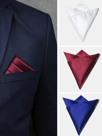 Pocket Square for Men-Satin Handkerchief for Suit & Tuxedo