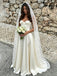 Modern Ivory Drop Waist Corset A-line Wedding Gowns, WD3229