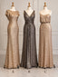 Sparkly Sequin Mismatched Sheath Long Bridesmaid Dresses, AB4076