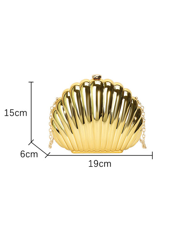 Metallic Gold Seashell Clutch Bag