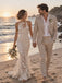 Elegant Halter Lace Mermaid Wedding Dress, WD0024