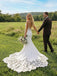 Sexy Lace Appliques V-Neck Mermaid Wedding Dress, WD3225